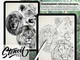 Lion | Procreate & PDF Pre-drawn Tattoo Stencils | 2nd Gen