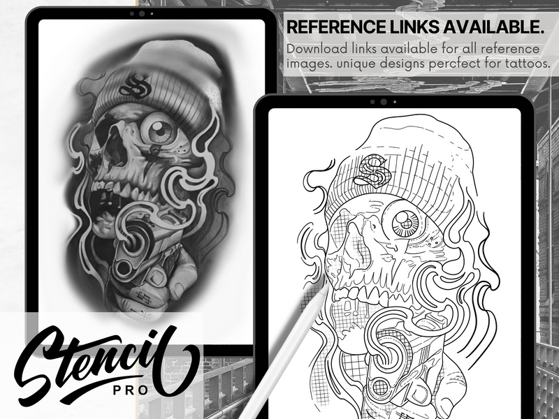 Gangster  Procreate & PDF Pre-drawn Tattoo Stencils 1st Gen – Stencil Pro