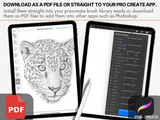 Big cat | Procreate & PDF Pre-drawn Tattoo Stencils | 2nd Gen