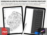 Lion | Procreate & PDF Pre-drawn Tattoo Stencils | 2nd Gen