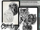 BIG Cat Bundle – X3 Tiger/Löwe/Leopard Pinsel Procreate Tattoo Stencil &amp; Reference Kit (mit Referenzbildern enthalten)